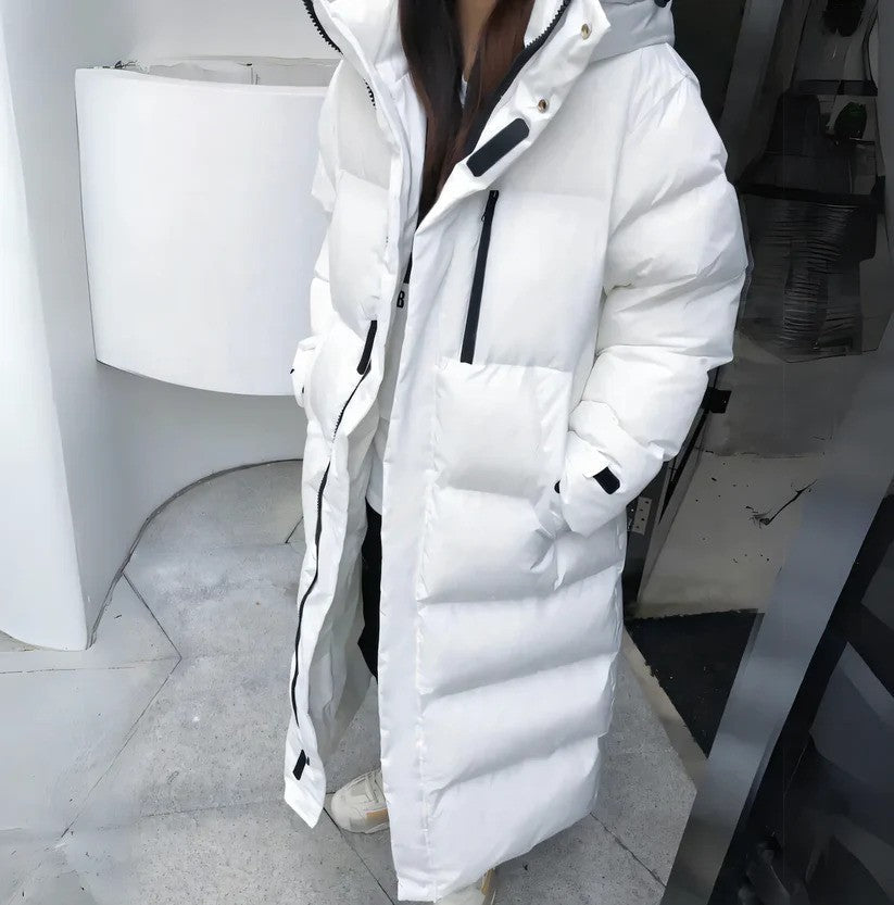 Manteau long en duvet pour femmes pour l'hiver avec chaleur optimale et liberté de mouvement | Idéal pour l'hiver