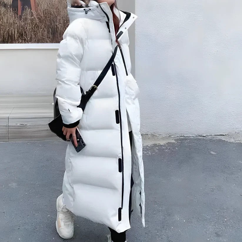 Manteau long en duvet pour femmes pour l'hiver avec chaleur optimale et liberté de mouvement | Idéal pour l'hiver