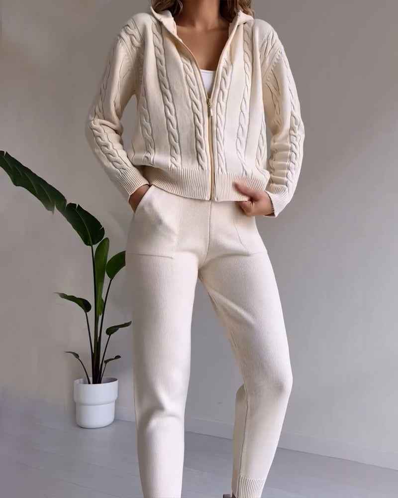 Ania - Ensemble décontracté en jacquard à torsion