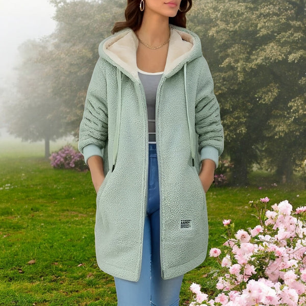 Veste polaire pour femmes avec capuche et poches – Douce, Chaude, Fermeture éclair - Idéale pour l'automne et l'hiver