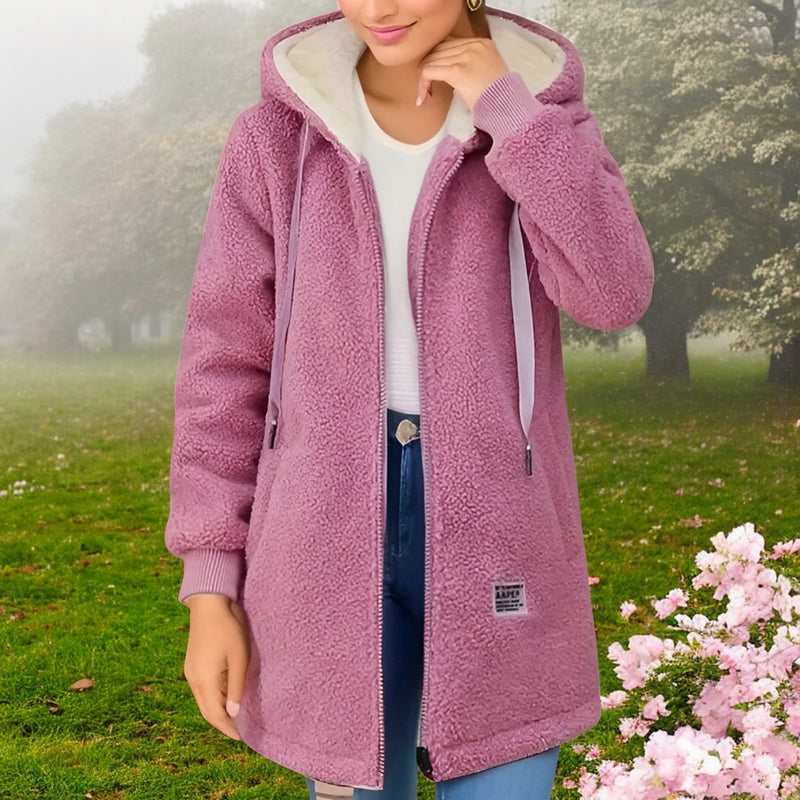 Veste polaire pour femmes avec capuche et poches – Douce, Chaude, Fermeture éclair - Idéale pour l'automne et l'hiver