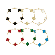 ENSEMBLE DE SIX BRACELETS EN FEUILLE DE TRÈFLE