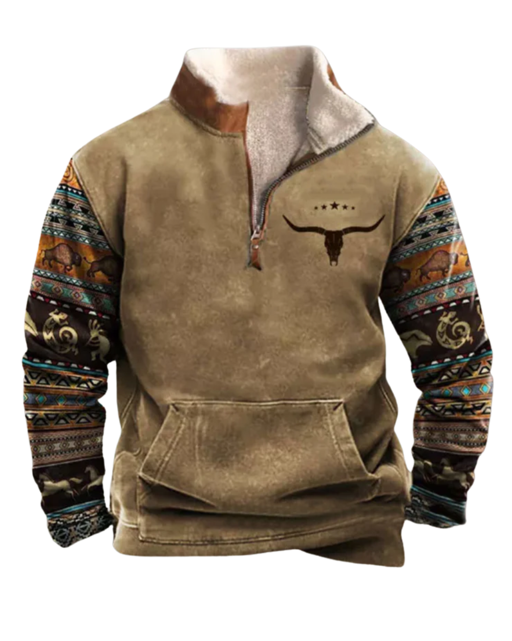 Pull vintage avec fermeture éclair
