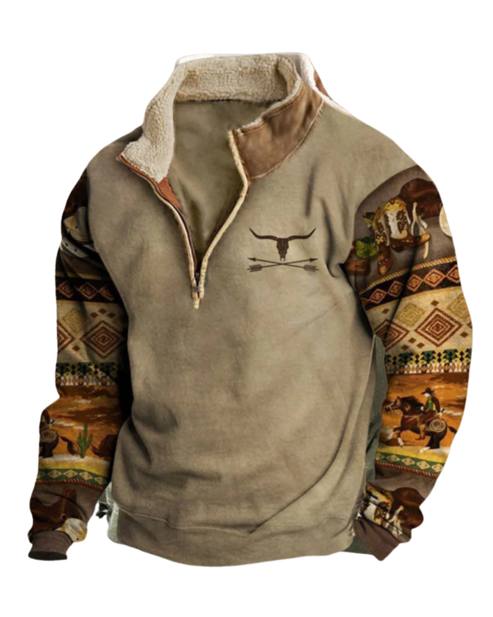 Pull vintage avec fermeture éclair