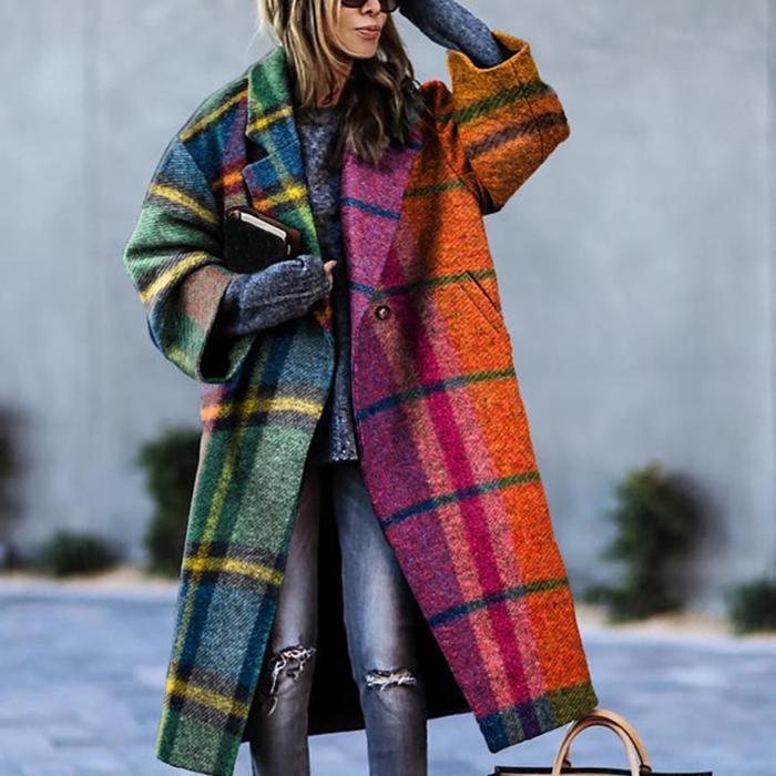 Manteau en laine pour femme intemporel avec col revers et fermeture à boutons | Idéal pour l'automne/hiver
